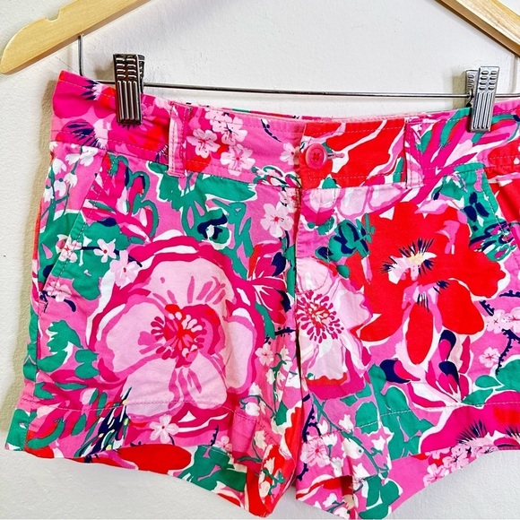 Lilly Pulitzer A Thing Called Love Floral Callahan Shorts 0 Bright Preppy Pink - Picture 2 of 12